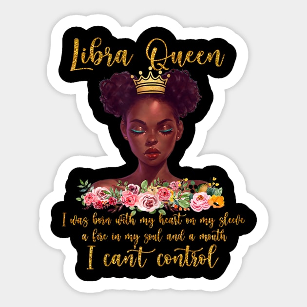 Libra Queens Black Girl Magic Birthday Sticker by IainDodes